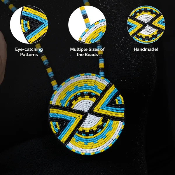 Handmade_Beaded_Medallion_Necklace_With_Matching_Earrings_Huichol_Neckpiece_Native_American_Jewellery_For_Women_Girls