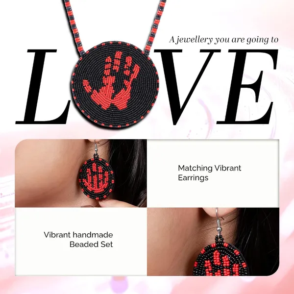 Handmade_Beaded_Medallion_Necklace_With_Matching_Earrings_Huichol_Neckpiece_Native_American_Jewellery_For_Women_Girls