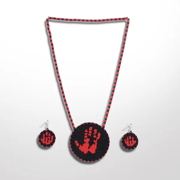 Handmade_Beaded_Medallion_Necklace_With_Matching_Earrings_Huichol_Neckpiece_Native_American_Jewellery_For_Women_Girls
