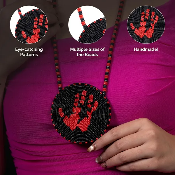 Handmade_Beaded_Medallion_Necklace_With_Matching_Earrings_Huichol_Neckpiece_Native_American_Jewellery_For_Women_Girls