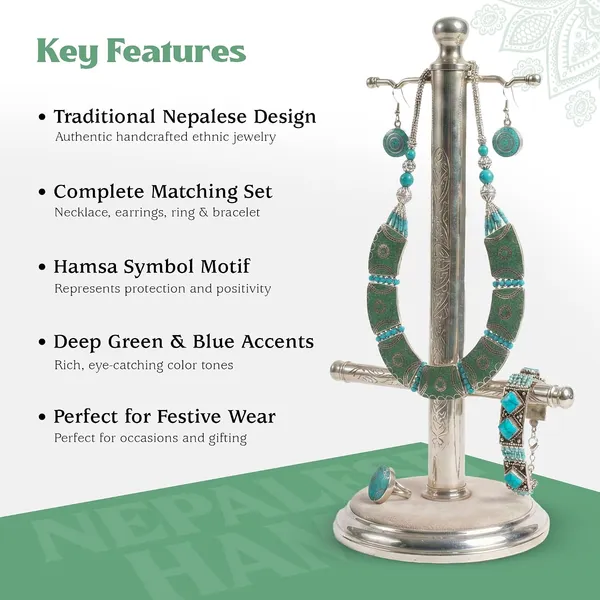 Handcrafted_Hamsa_Nepali_Necklace_Set_For_Women_Girls_Tibetan_Afghani_Metal_Beaded_Jewellery_Set_With_Necklace_Bracelet_Earrings_Ring