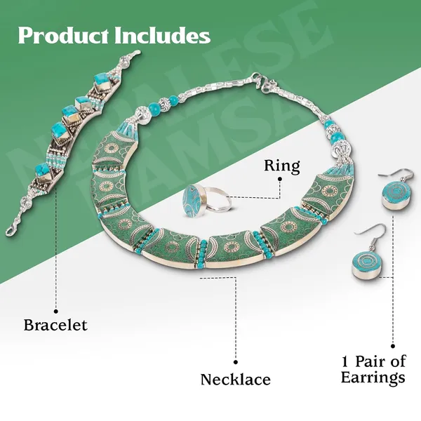 Handcrafted_Hamsa_Nepali_Necklace_Set_For_Women_Girls_Tibetan_Afghani_Metal_Beaded_Jewellery_Set_With_Necklace_Bracelet_Earrings_Ring