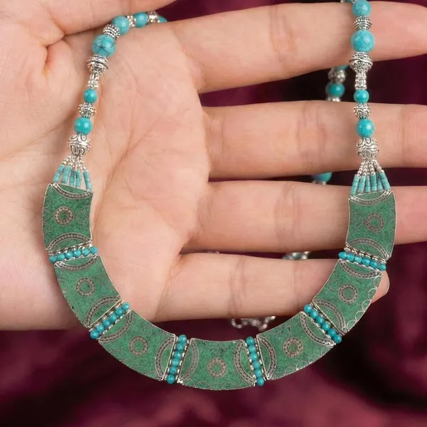 Handcrafted_Hamsa_Nepali_Necklace_Set_For_Women_Girls_Tibetan_Afghani_Metal_Beaded_Jewellery_Set_With_Necklace_Bracelet_Earrings_Ring