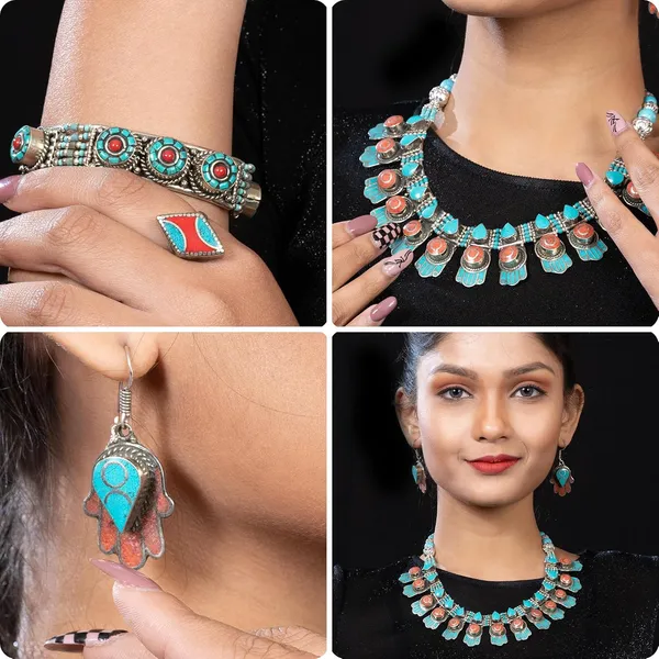 Handcrafted_Hamsa_Nepali_Necklace_Set_For_Women_Girls_Tibetan_Afghani_Metal_Beaded_Jewellery_Set_With_Necklace_Bracelet_Earrings_Ring