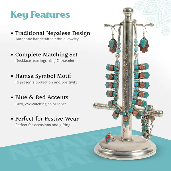 Handcrafted_Hamsa_Nepali_Necklace_Set_For_Women_Girls_Tibetan_Afghani_Metal_Beaded_Jewellery_Set_With_Necklace_Bracelet_Earrings_Ring