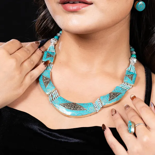 Handcrafted_Hamsa_Nepali_Necklace_Set_For_Women_Girls_Tibetan_Afghani_Metal_Beaded_Jewellery_Set_With_Necklace_Bracelet_Earrings_Ring