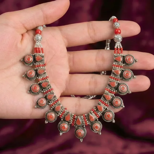 Handcrafted_Hamsa_Nepali_Necklace_Set_For_Women_Girls_Tibetan_Afghani_Metal_Beaded_Jewellery_Set_With_Necklace_Bracelet_Earrings_Ring