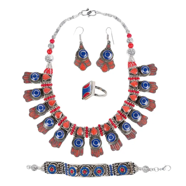 Handcrafted_Hamsa_Nepali_Necklace_Set_For_Women_Girls_Tibetan_Afghani_Metal_Beaded_Jewellery_Set_With_Necklace_Bracelet_Earrings_Ring