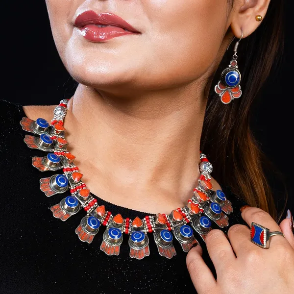 Handcrafted_Hamsa_Nepali_Necklace_Set_For_Women_Girls_Tibetan_Afghani_Metal_Beaded_Jewellery_Set_With_Necklace_Bracelet_Earrings_Ring