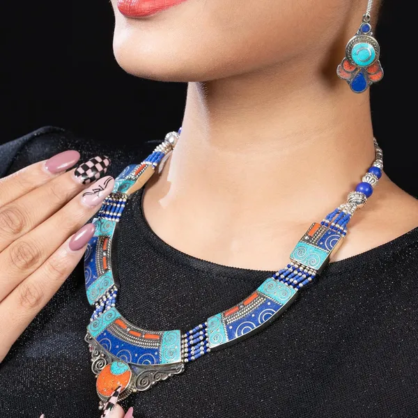 Handcrafted_Hamsa_Nepali_Necklace_Set_For_Women_Girls_Tibetan_Afghani_Metal_Beaded_Jewellery_Set_With_Necklace_Bracelet_Earrings_Ring