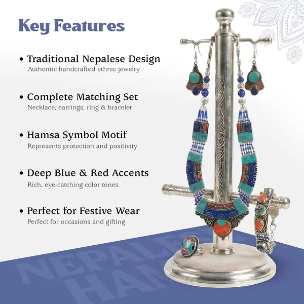 Handcrafted_Hamsa_Nepali_Necklace_Set_For_Women_Girls_Tibetan_Afghani_Metal_Beaded_Jewellery_Set_With_Necklace_Bracelet_Earrings_Ring