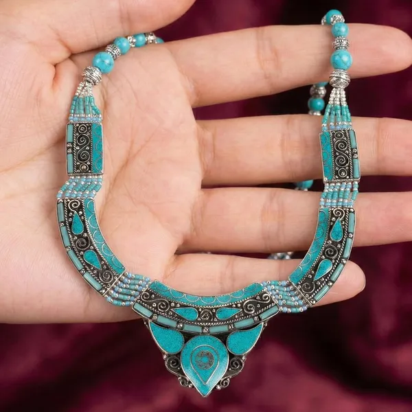 Handcrafted_Hamsa_Nepali_Necklace_Set_For_Women_Girls_Tibetan_Afghani_Metal_Beaded_Jewellery_Set_With_Necklace_Bracelet_Earrings_Ring