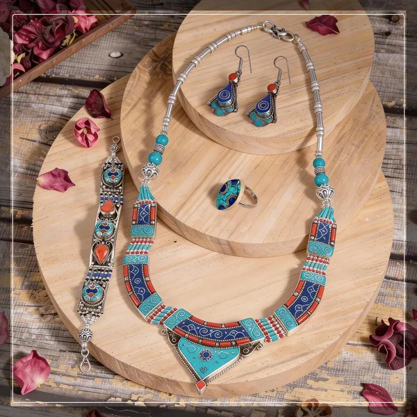 Handcrafted_Hamsa_Nepali_Necklace_Set_For_Women_Girls_Tibetan_Afghani_Metal_Beaded_Jewellery_Set_With_Necklace_Bracelet_Earrings_Ring