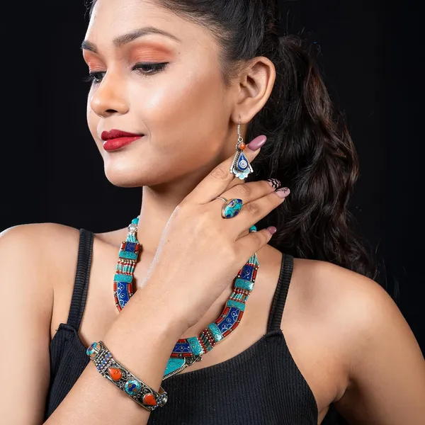 Handcrafted_Hamsa_Nepali_Necklace_Set_For_Women_Girls_Tibetan_Afghani_Metal_Beaded_Jewellery_Set_With_Necklace_Bracelet_Earrings_Ring
