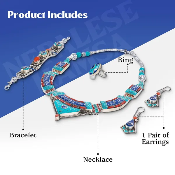 Handcrafted_Hamsa_Nepali_Necklace_Set_For_Women_Girls_Tibetan_Afghani_Metal_Beaded_Jewellery_Set_With_Necklace_Bracelet_Earrings_Ring