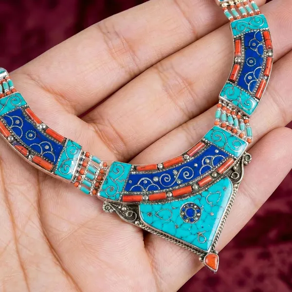 Handcrafted_Hamsa_Nepali_Necklace_Set_For_Women_Girls_Tibetan_Afghani_Metal_Beaded_Jewellery_Set_With_Necklace_Bracelet_Earrings_Ring