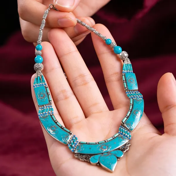 Handcrafted_Hamsa_Nepali_Necklace_Set_For_Women_Girls_Tibetan_Afghani_Metal_Beaded_Jewellery_Set_With_Necklace_Bracelet_Earrings_Ring