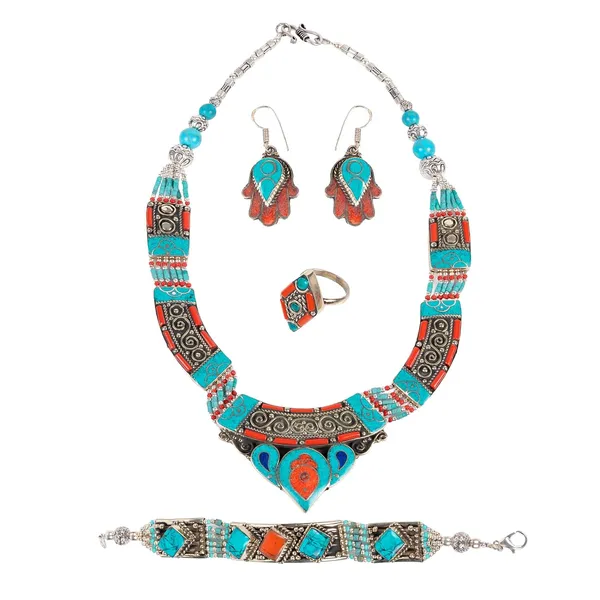 Handcrafted_Hamsa_Nepali_Necklace_Set_For_Women_Girls_Tibetan_Afghani_Metal_Beaded_Jewellery_Set_With_Necklace_Bracelet_Earrings_Ring