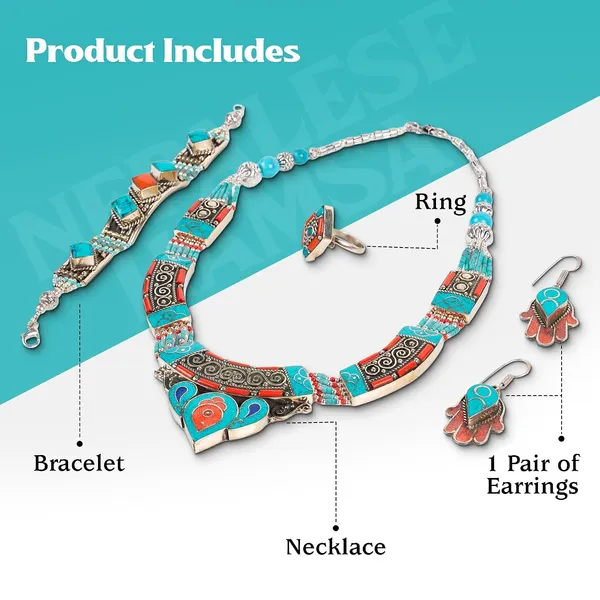 Handcrafted_Hamsa_Nepali_Necklace_Set_For_Women_Girls_Tibetan_Afghani_Metal_Beaded_Jewellery_Set_With_Necklace_Bracelet_Earrings_Ring