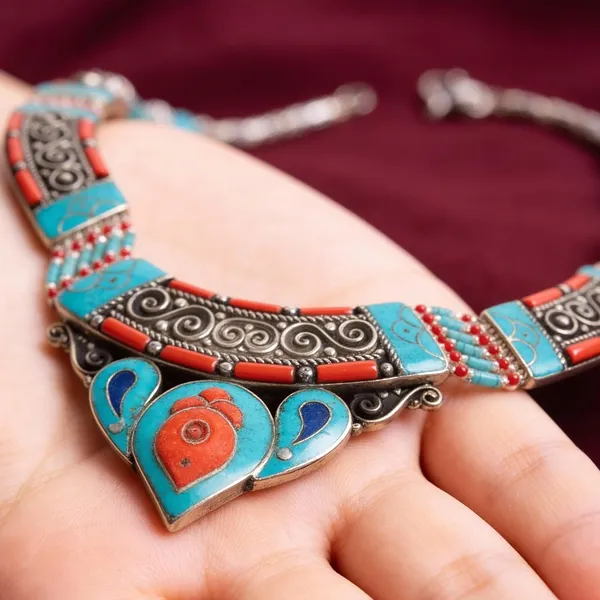 Handcrafted_Hamsa_Nepali_Necklace_Set_For_Women_Girls_Tibetan_Afghani_Metal_Beaded_Jewellery_Set_With_Necklace_Bracelet_Earrings_Ring