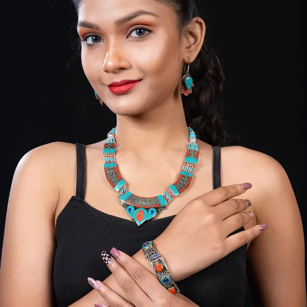 Handcrafted_Hamsa_Nepali_Necklace_Set_For_Women_Girls_Tibetan_Afghani_Metal_Beaded_Jewellery_Set_With_Necklace_Bracelet_Earrings_Ring