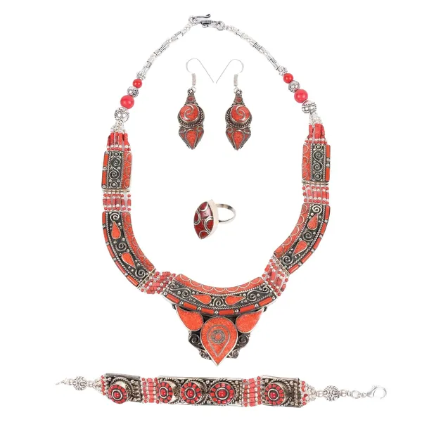 Handcrafted_Hamsa_Nepali_Necklace_Set_For_Women_Girls_Tibetan_Afghani_Metal_Beaded_Jewellery_Set_With_Necklace_Bracelet_Earrings_Ring
