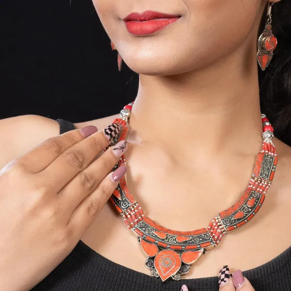 Handcrafted_Hamsa_Nepali_Necklace_Set_For_Women_Girls_Tibetan_Afghani_Metal_Beaded_Jewellery_Set_With_Necklace_Bracelet_Earrings_Ring