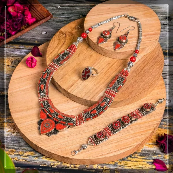Handcrafted_Hamsa_Nepali_Necklace_Set_For_Women_Girls_Tibetan_Afghani_Metal_Beaded_Jewellery_Set_With_Necklace_Bracelet_Earrings_Ring