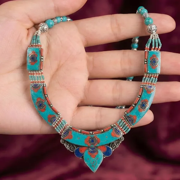 Handcrafted_Hamsa_Nepali_Necklace_Set_For_Women_Girls_Tibetan_Afghani_Metal_Beaded_Jewellery_Set_With_Necklace_Bracelet_Earrings_Ring