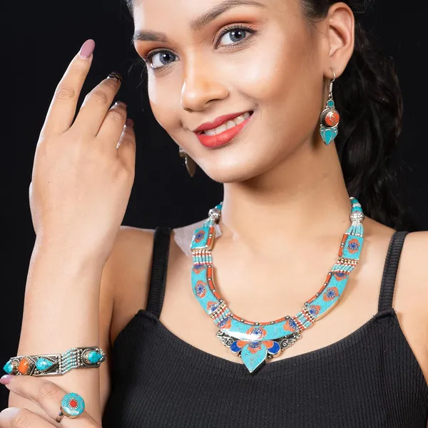 Handcrafted_Hamsa_Nepali_Necklace_Set_For_Women_Girls_Tibetan_Afghani_Metal_Beaded_Jewellery_Set_With_Necklace_Bracelet_Earrings_Ring