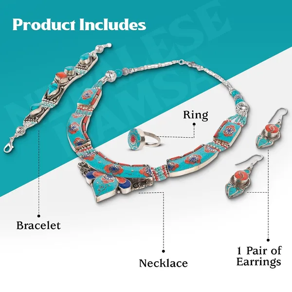 Handcrafted_Hamsa_Nepali_Necklace_Set_For_Women_Girls_Tibetan_Afghani_Metal_Beaded_Jewellery_Set_With_Necklace_Bracelet_Earrings_Ring