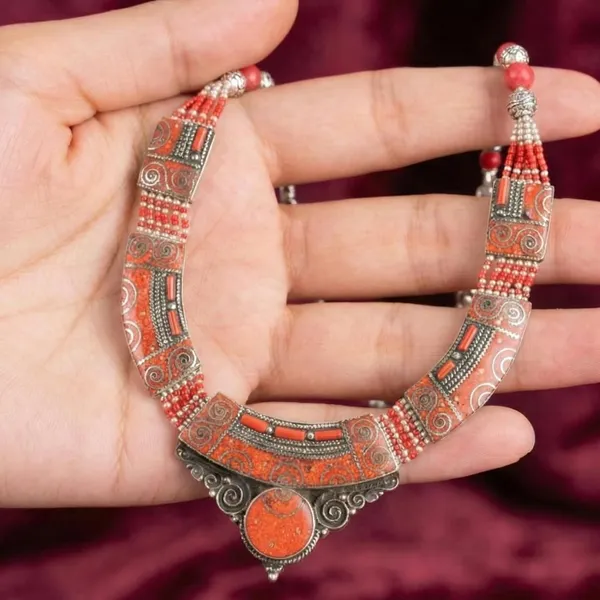 Handcrafted_Hamsa_Nepali_Necklace_Set_For_Women_Girls_Tibetan_Afghani_Metal_Beaded_Jewellery_Set_With_Necklace_Bracelet_Earrings_Ring