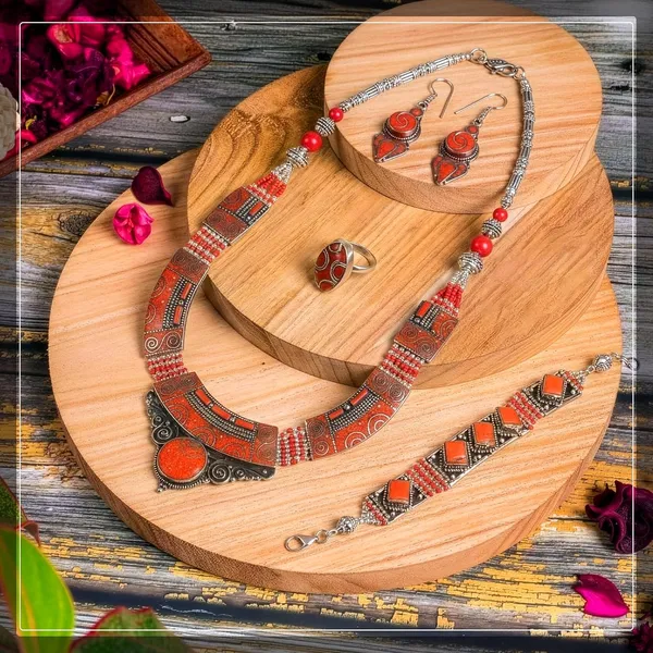 Handcrafted_Hamsa_Nepali_Necklace_Set_For_Women_Girls_Tibetan_Afghani_Metal_Beaded_Jewellery_Set_With_Necklace_Bracelet_Earrings_Ring