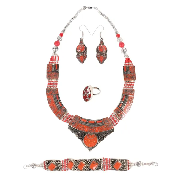 Handcrafted_Hamsa_Nepali_Necklace_Set_For_Women_Girls_Tibetan_Afghani_Metal_Beaded_Jewellery_Set_With_Necklace_Bracelet_Earrings_Ring