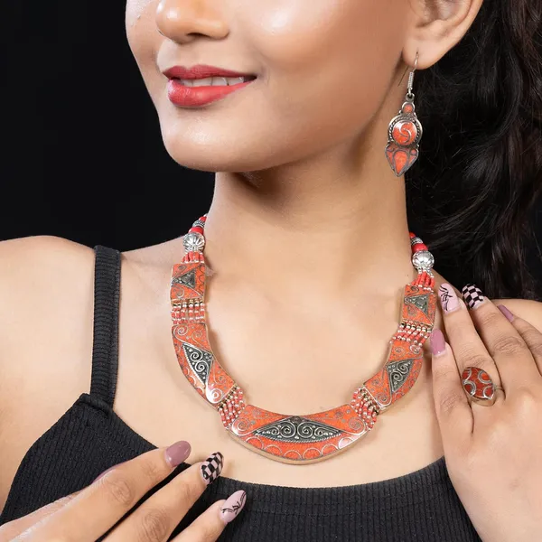 Handcrafted_Hamsa_Nepali_Necklace_Set_For_Women_Girls_Tibetan_Afghani_Metal_Beaded_Jewellery_Set_With_Necklace_Bracelet_Earrings_Ring