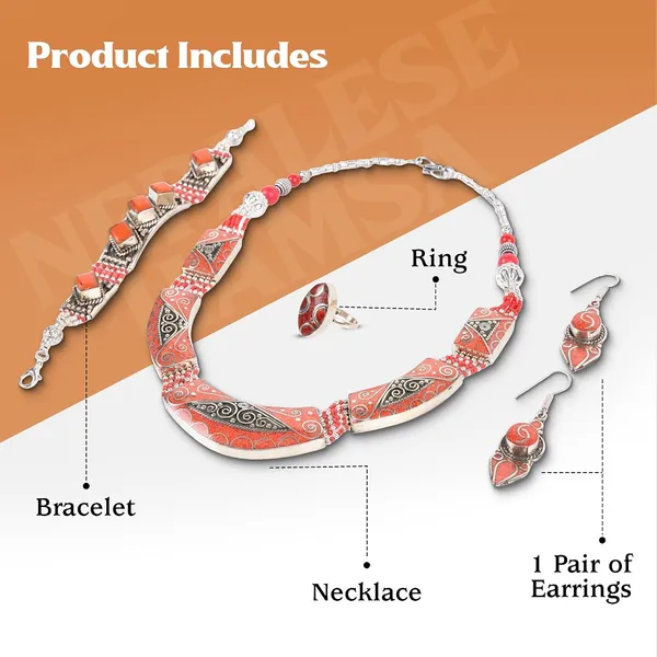 Handcrafted_Hamsa_Nepali_Necklace_Set_For_Women_Girls_Tibetan_Afghani_Metal_Beaded_Jewellery_Set_With_Necklace_Bracelet_Earrings_Ring