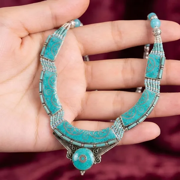 Handcrafted_Hamsa_Nepali_Necklace_Set_For_Women_Girls_Tibetan_Afghani_Metal_Beaded_Jewellery_Set_With_Necklace_Bracelet_Earrings_Ring
