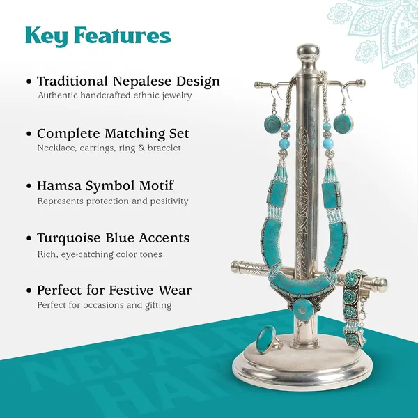 Handcrafted_Hamsa_Nepali_Necklace_Set_For_Women_Girls_Tibetan_Afghani_Metal_Beaded_Jewellery_Set_With_Necklace_Bracelet_Earrings_Ring