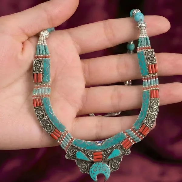 Handcrafted_Hamsa_Nepali_Necklace_Set_For_Women_Girls_Tibetan_Afghani_Metal_Beaded_Jewellery_Set_With_Necklace_Bracelet_Earrings_Ring