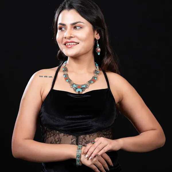Handcrafted_Hamsa_Nepali_Necklace_Set_For_Women_Girls_Tibetan_Afghani_Metal_Beaded_Jewellery_Set_With_Necklace_Bracelet_Earrings_Ring