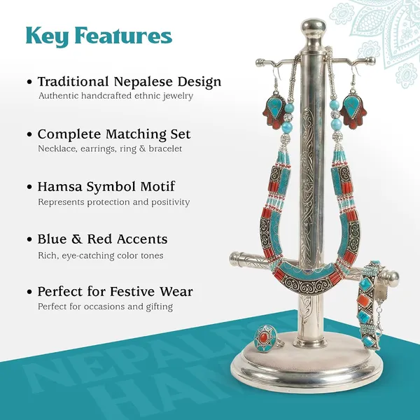 Handcrafted_Hamsa_Nepali_Necklace_Set_For_Women_Girls_Tibetan_Afghani_Metal_Beaded_Jewellery_Set_With_Necklace_Bracelet_Earrings_Ring