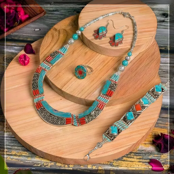 Handcrafted_Hamsa_Nepali_Necklace_Set_For_Women_Girls_Tibetan_Afghani_Metal_Beaded_Jewellery_Set_With_Necklace_Bracelet_Earrings_Ring