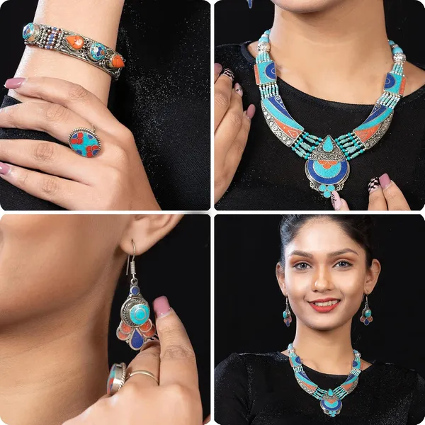 Handcrafted_Hamsa_Nepali_Necklace_Set_For_Women_Girls_Tibetan_Afghani_Metal_Beaded_Jewellery_Set_With_Necklace_Bracelet_Earrings_Ring