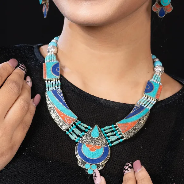 Handcrafted_Hamsa_Nepali_Necklace_Set_For_Women_Girls_Tibetan_Afghani_Metal_Beaded_Jewellery_Set_With_Necklace_Bracelet_Earrings_Ring