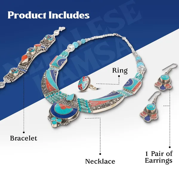Handcrafted_Hamsa_Nepali_Necklace_Set_For_Women_Girls_Tibetan_Afghani_Metal_Beaded_Jewellery_Set_With_Necklace_Bracelet_Earrings_Ring