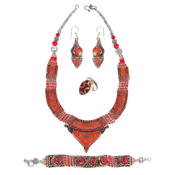 Handcrafted_Hamsa_Nepali_Necklace_Set_For_Women_Girls_Tibetan_Afghani_Metal_Beaded_Jewellery_Set_With_Necklace_Bracelet_Earrings_Ring