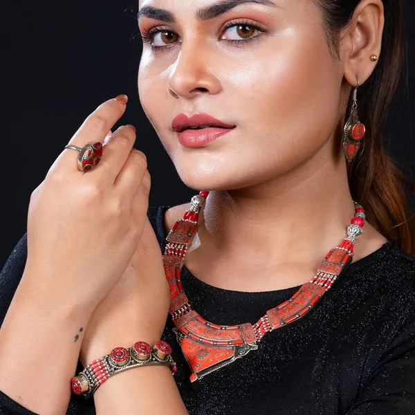 Handcrafted_Hamsa_Nepali_Necklace_Set_For_Women_Girls_Tibetan_Afghani_Metal_Beaded_Jewellery_Set_With_Necklace_Bracelet_Earrings_Ring