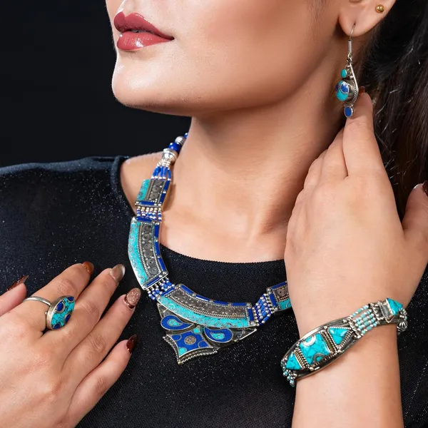 Handcrafted_Hamsa_Nepali_Necklace_Set_For_Women_Girls_Tibetan_Afghani_Metal_Beaded_Jewellery_Set_With_Necklace_Bracelet_Earrings_Ring