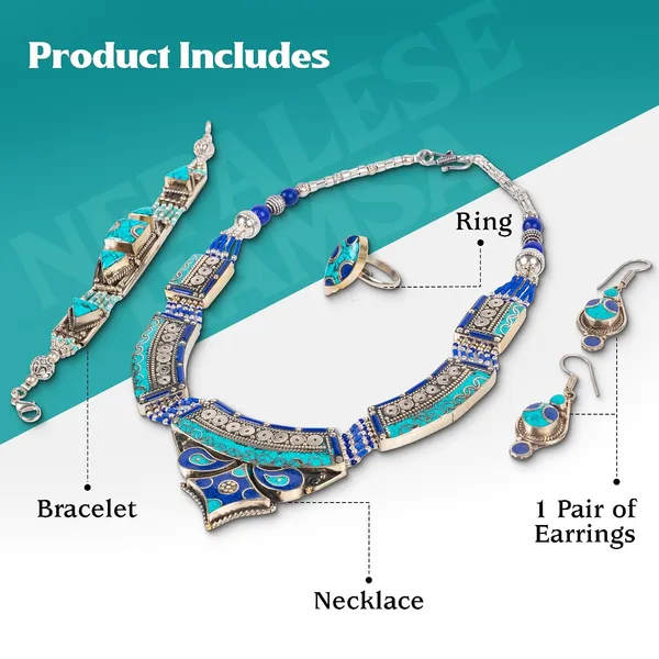 Handcrafted_Hamsa_Nepali_Necklace_Set_For_Women_Girls_Tibetan_Afghani_Metal_Beaded_Jewellery_Set_With_Necklace_Bracelet_Earrings_Ring
