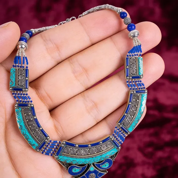 Handcrafted_Hamsa_Nepali_Necklace_Set_For_Women_Girls_Tibetan_Afghani_Metal_Beaded_Jewellery_Set_With_Necklace_Bracelet_Earrings_Ring